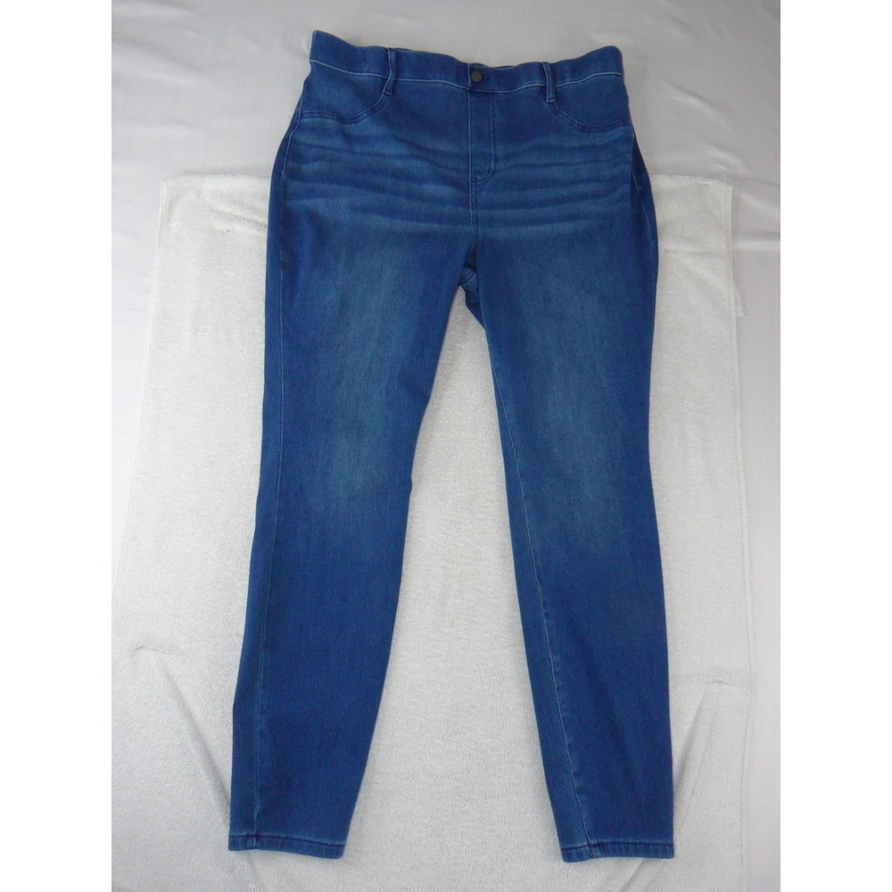 Time and Tru Womens Blue Denim Leggings Jeggings XL 16-18 High Rise Skinny